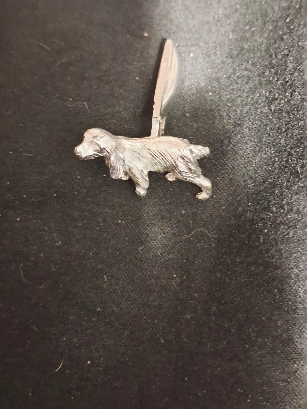 Vintage Signed Emmons Silver Tone Cocker Spaniel Dog Pin Brooch